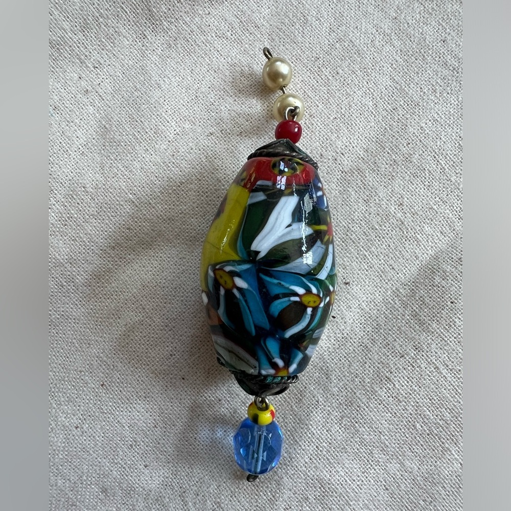Vintage Artisan Millefiori Glass Medallion Pendant